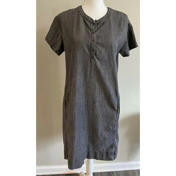 Eileen Fisher Dresses & Skirts - Eileen Fisher Sheath Dress Tencel Black Wash Pockets XS